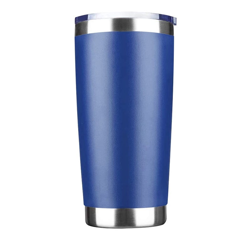 EcoMozz EcoMozz 20oz Tumbler Stainless Steel Vacuum Insulated Mug with Lid  Double Wall Travel Mug  Durable Powder Coated Coffee Cup  Suitable for Ice Drinks and Hot Beverage (New Blue 1 pack) - Image 1