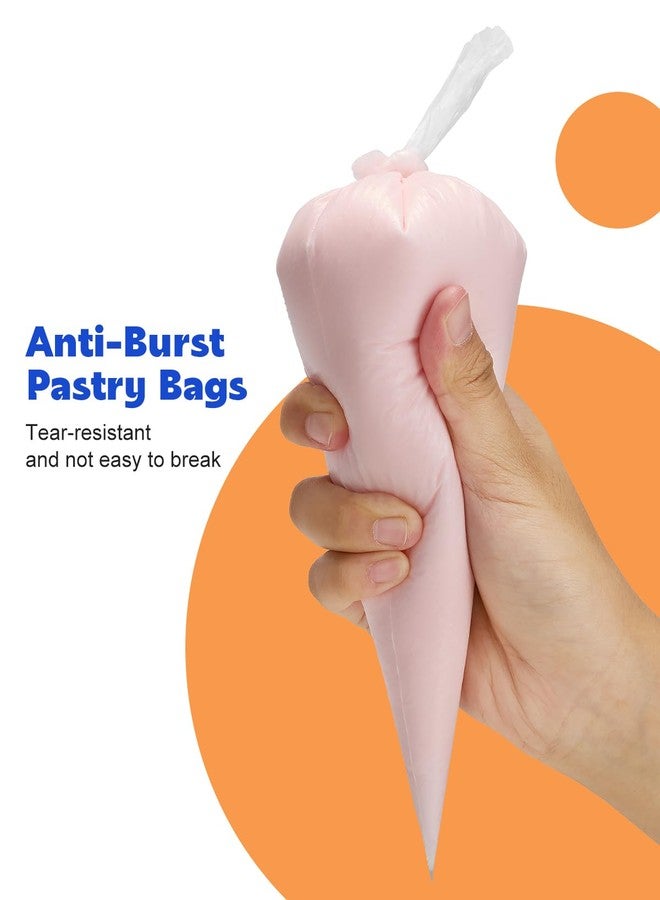 AMOHEE 176PCS Piping Bags and Tips Set, Includes 150pcs 12 Inch Anti Burst Piping Bags, 1 Reusable Pastry Bags, 12 Piping Tips, 8 Icing Bags Ties, 3 Cake Scrapers and 2 Couplers - Image 2
