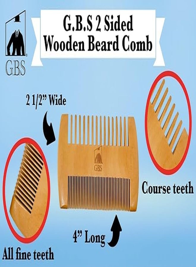 G.B.S Trimming and Styling Beard Kit for Men- 2 Sided Wood Beard Comb, Natural Beard Oil, Beard Balm, Beard Pick, Styling Comb and Silver Folding Shavette Shaving Razor with 20 Razor Blades - Image 4