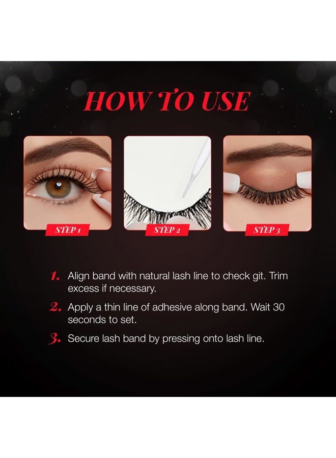 ARDELL رموش ديمي ويزبي - سوداء، الرموش الأصلية الريشية، رموش ديمي قابلة لإعادة الاستخدام بشريط إنفزيباند، 6 أزواج، 1 عبوة - Image 5