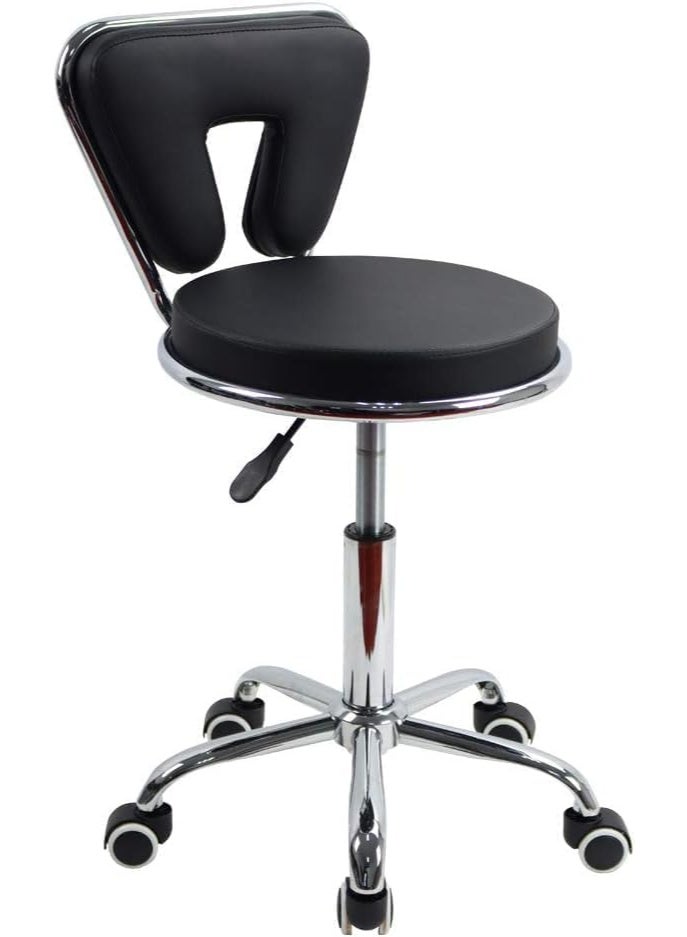 Swivel office and salon chair with adjustable height and casters, faux leather - Image 1