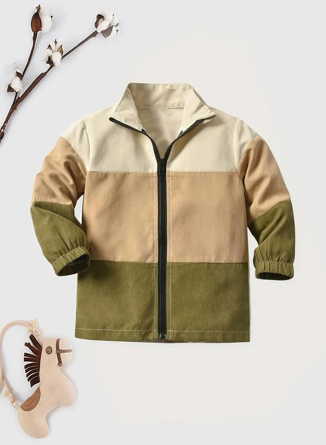 Take Two Take Two Boys Color Block Zip Up Long Sleeve Jacket