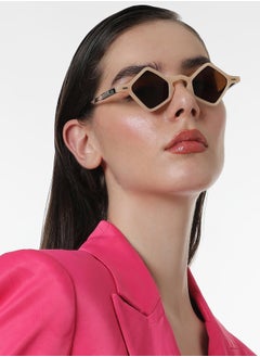 Haute Sauce The Clique Geometric Sunglasses - Saltbox Beige  - Image 2
