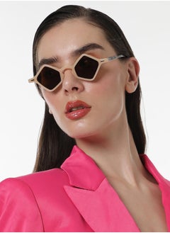 Haute Sauce The Clique Geometric Sunglasses - Saltbox Beige  - Image 3