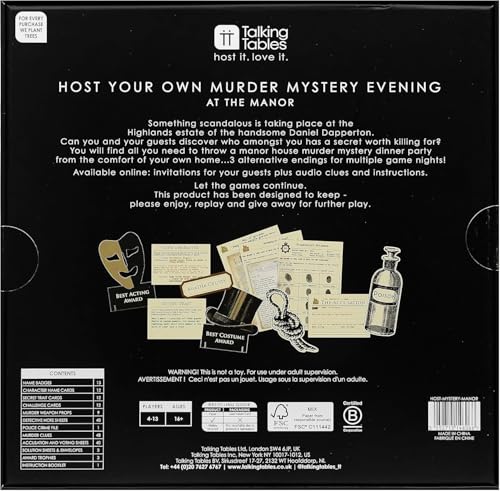 Talking Tables Reusable Murder Mystery at The Manor After Dinner Party Game Kit for Adults Host Your Own Games Night Scottish Highland Theme 3 Alternative Endings Fun Idea New Year - Image 3