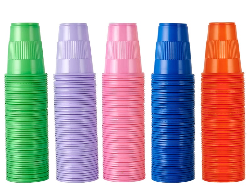 Lilymicky 500 Pack 5 oz Plastic Cups Disposable Drinking Cups in Assorted Colors Can Be Used As Tasting Party Tumblers Jelly Party Shot