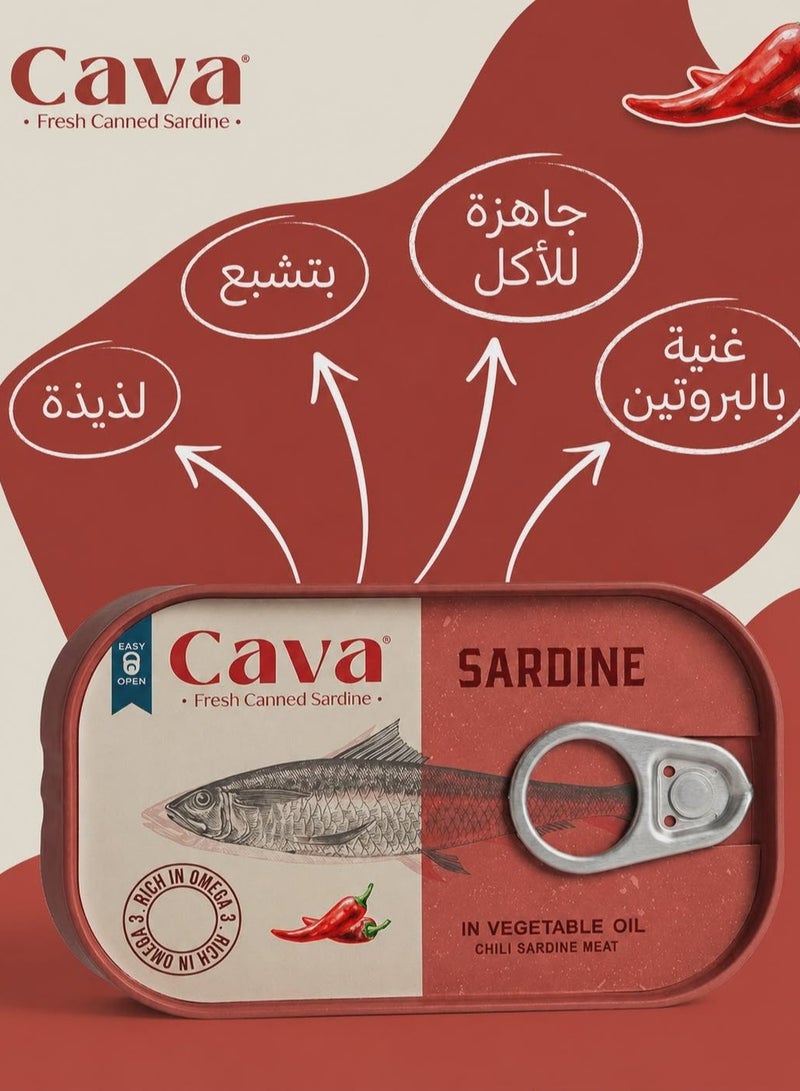 Cava Moroccan Spicy Sardines - Pack of 2 (125g per Can) - Image 2