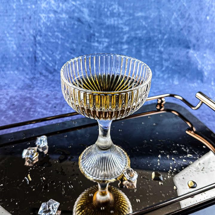 BLISS START Cocktail Coupe Glasses Set of 2 Clear Crystal Glass with Stem Perfect for Drinking Champagne Sweet Wine Martini and Cosmopolitan Dishwasher Safe - Image 4