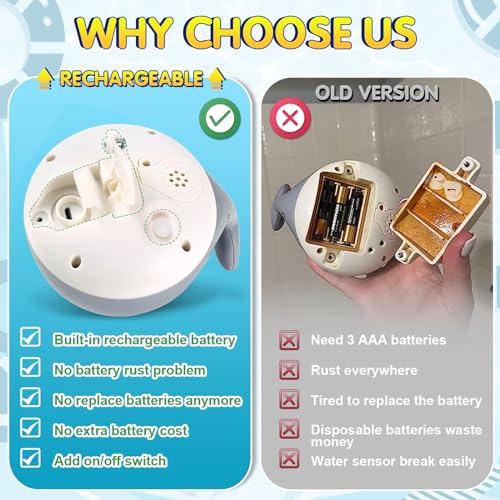 Gigilli Baby Bath Toys with 4 Modes, Bath Toys for Kids Ages 1-3, 1 Year Old Boy Girl Gifts Christmas Stocking Stuffers for Babies 6-12-18 Months, Light Up Whale Bath Toy Toddler Birthday Bathtub Toy - Image 3