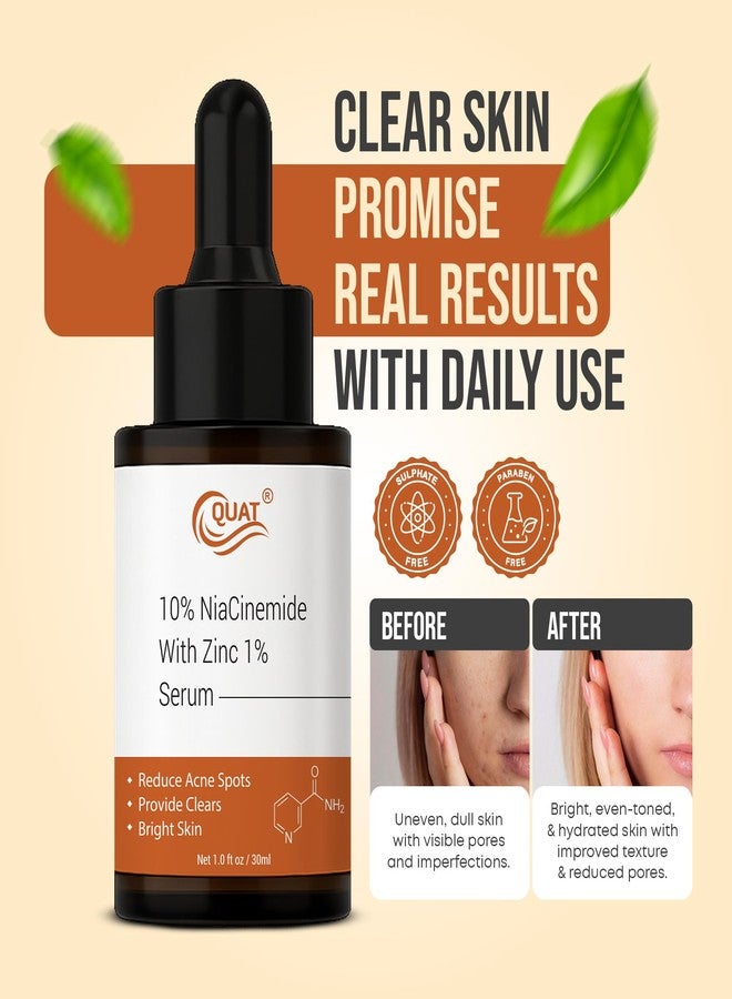 QUAT 10% Niacinamide Face Serum for Oil Control, Pore Minimizing & Brightening | Skin Barrier Repair Serum for Oily & Acne-Prone Skin – 30 ml - Image 4