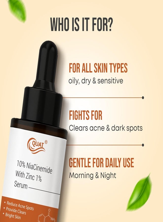 QUAT 10% Niacinamide Face Serum for Oil Control, Pore Minimizing & Brightening | Skin Barrier Repair Serum for Oily & Acne-Prone Skin – 30 ml - Image 3