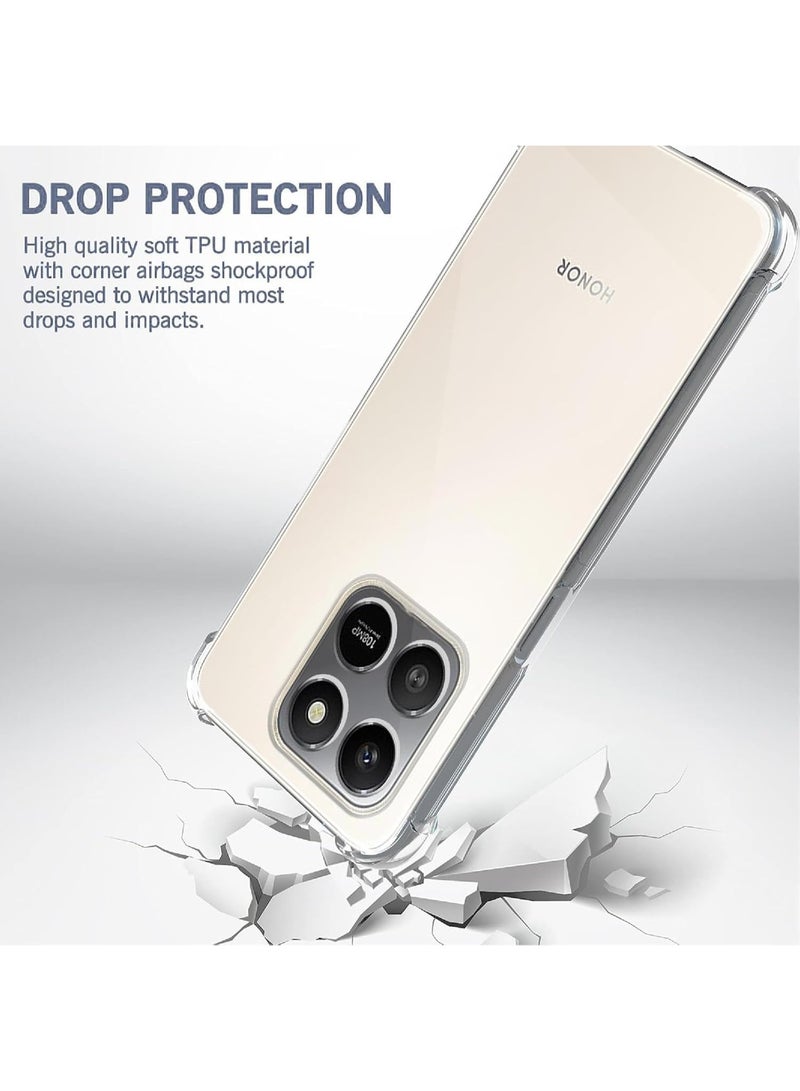 Muzz Honor X7D Case Honor 400 Smart 5G Phone Case Clear Reinforced Corners Scratch Resistant TPU Rubber Soft Silicone Best Camera Protective Clear Cover for Honor X7d - Image 4
