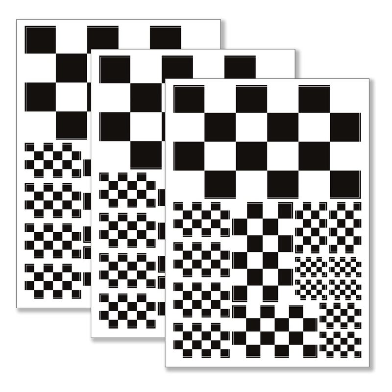 QQSD Checkered Black and White Racing Flag Sticker Decal in Multiple Sizes 3 Pack 117 x 83 Inches - Image 3