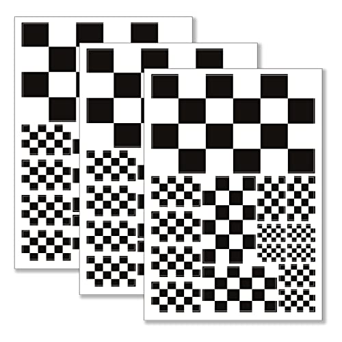 QQSD Checkered Black and White Racing Flag Sticker Decal in Multiple Sizes 3 Pack 117 x 83 Inches - Image 1