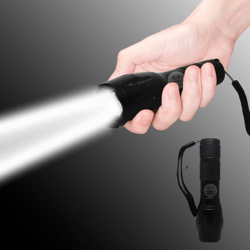RENMAX LED Pocket Rechargeable 3000mAh 5Modes with Zoom Torch Flash Light Metal 1Pc 300 Lumens - Image 1