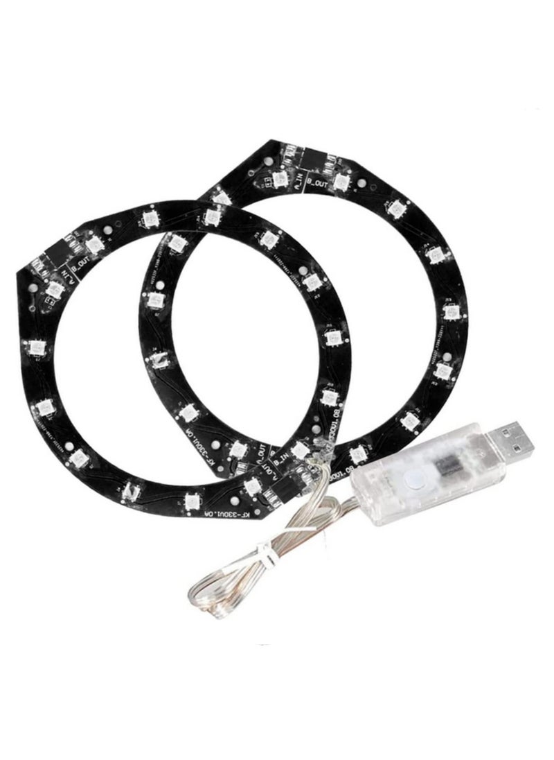 DIY PS5 LED Light Strip Sticker Music Sync RGB Flexible Decoration with Remote Control 8 Colors 400 Lighting Effects Easy Install for Gaming Console Cooler Edge