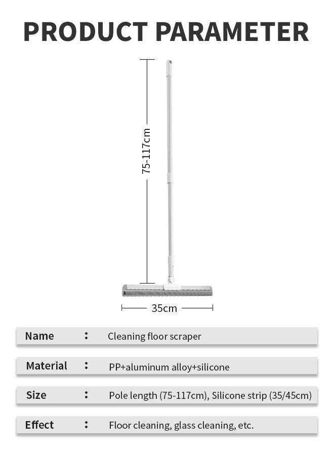 Generic - 2 in 1 Magic Broom with 180° Rotating Design, Multi-Functional Floor Wiper, Five-Row Raised Panel Design, Ideal for Home, Office, Dormitory Use - Image 1