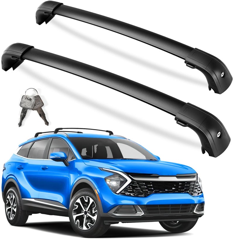 KINGGERI 220LBS Lockable Roof Rack Cross Bars Compatible with KIA Sportage SX & SX Prestige 2016 2017 2018 2019 2020 2021 2022 2023 2024 2025 2026 with Flush Side Rails,Anti-Theft Aluminum Roof Rails - Image 1
