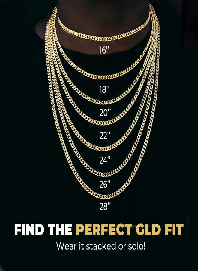 GLD Franco Chain Necklace for Men and Women - 18K - 3MM and 6MM, 20 Inch, Gold Plated, No Gemstone - Image 5