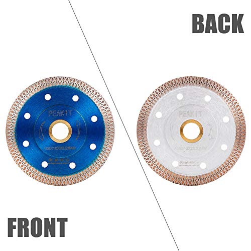 PEAKIT Tile Cutter Blade 4in Porcelain Diamond Saw Blade Ceramic Cutting Disc Wheel for Angle grinder, Reversible Color - Image 2