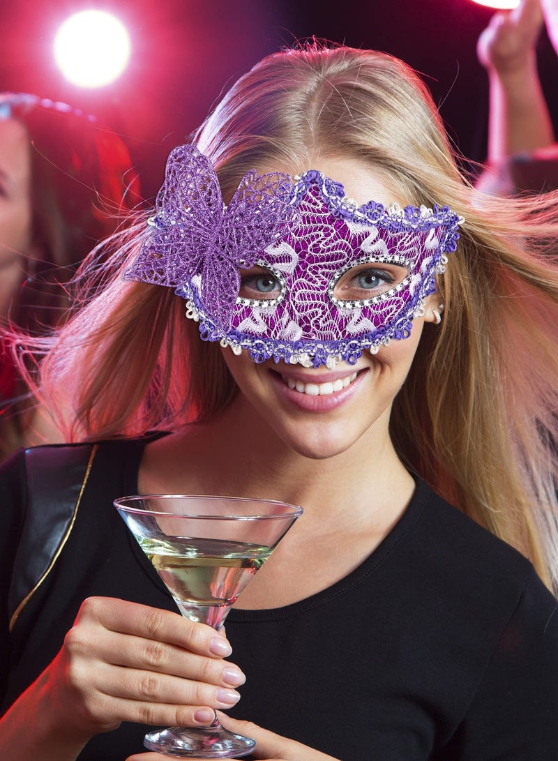 Couple's Venetian Masquerade Masks Set for Mardi Gras - Elegant Party Masks for Men and Women, Perfect for Celebrations and Special Occasions.  - Image 3