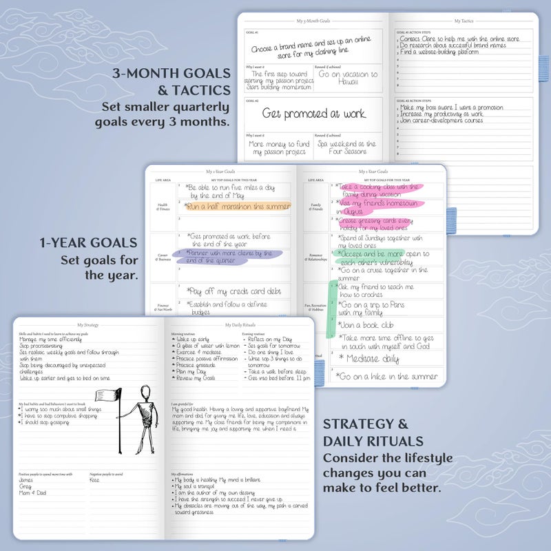 Legend Planner â€“ Weekly & Monthly Life Planner to Hit Your Goals & Live Happier. Organizer Notebook & Productivity Journal. A5 (Periwinkle) - Image 5