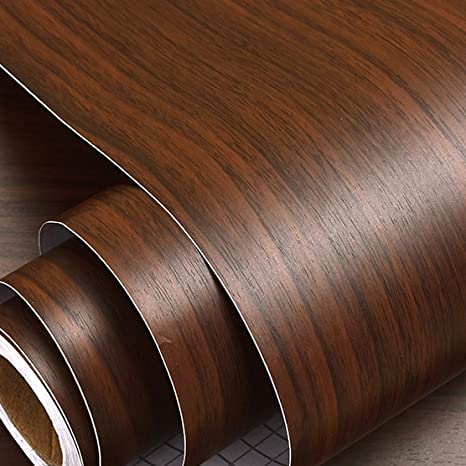 SD ENTERPRISES Kitchen Wall Stickers Wood Wallpaper DIY PVC Shelf Liner, Furniture, Almirah, Table Top, Wardrobe, Kitchen Cupboard Decal, Mahogany Brown 1.5 X 10 feet - Image 1
