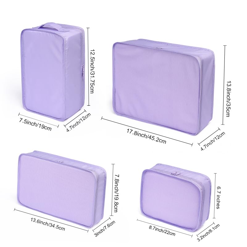 JJ POWER Travel Packing Cubes, Luggage Organizers with Shoe Bag (Purple) - Image 2