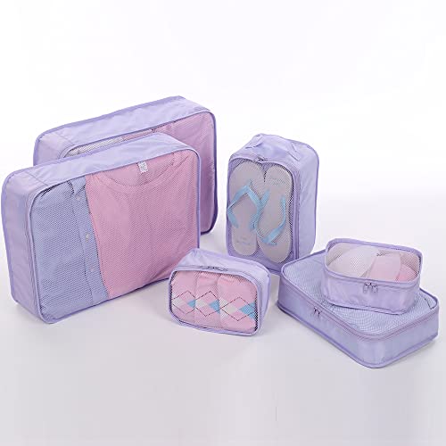 JJ POWER Travel Packing Cubes, Luggage Organizers with Shoe Bag (Purple) - Image 5