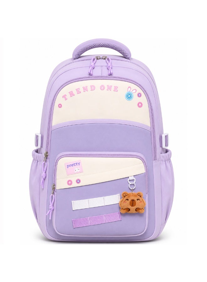 18 Inch School Backpack for Boys & Girls, Large Student Backpack with Multiple Compartments, Front Zipper Pocket, Side Bottle Pockets, Comfortable Carry Handle, 48*32*20 CM