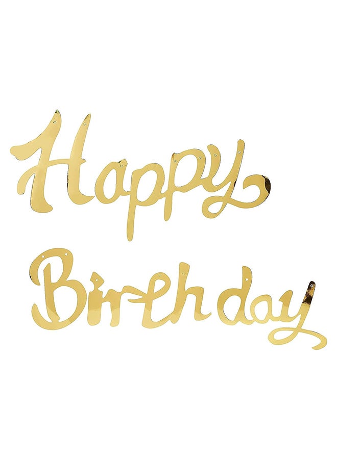 Party Propz Golden Metallic Happy Birthday Banner For Birthday Decoration,Birthday Decoration For Girls,Birthday Decoration For Boys,1St Birthday Decorations, Multicolor - Image 1