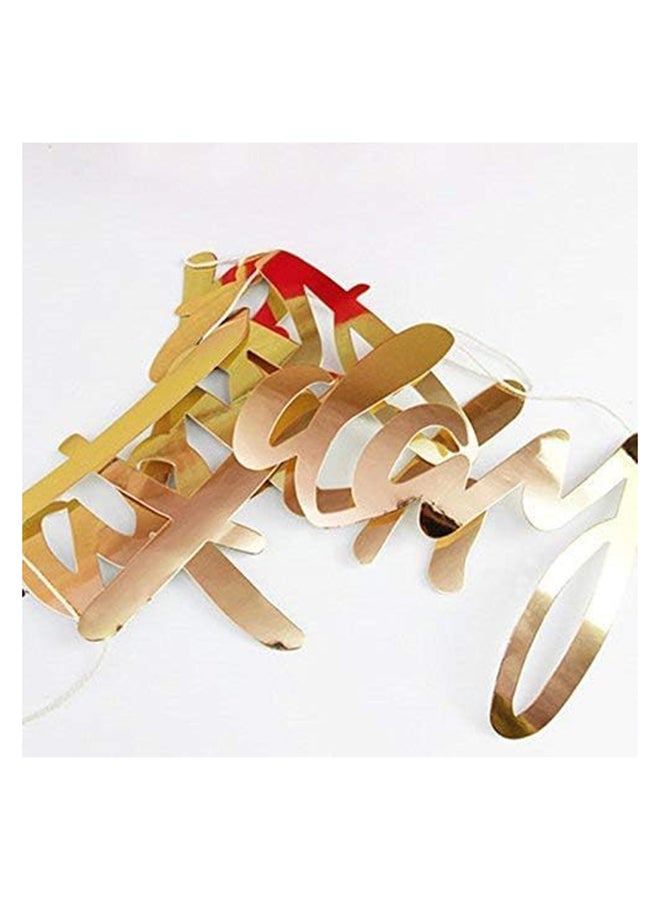 Party Propz Golden Metallic Happy Birthday Banner For Birthday Decoration,Birthday Decoration For Girls,Birthday Decoration For Boys,1St Birthday Decorations, Multicolor - Image 2
