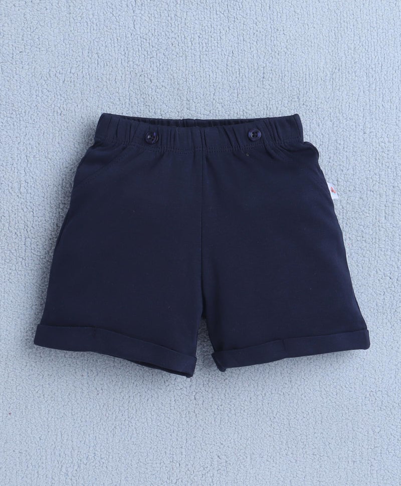 BUMZEE Boys Cotton Half Sleeves Shirt & Short Set With Bow Suspender & Cap White & Navy - 3-6 Months (Peb10533B-wht) - Image 4