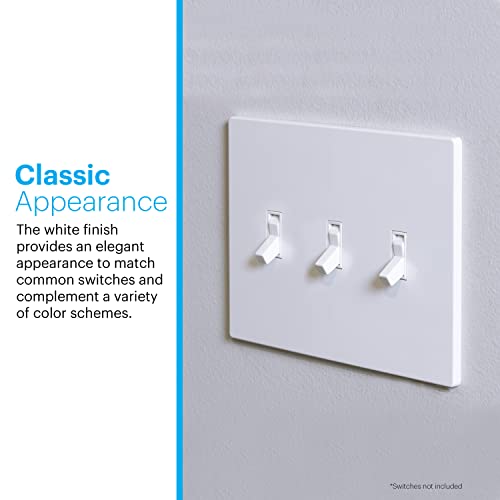 Power Gear Tripple Toggle Screwless Wall Plate Cover, 4.75” H x 6.75” L, Outlet Covers Wall Plate, Light Switch Cover Plate, Switch Plates and Outlet Covers, Outlet Cover Plate, UL Listed, 5 PK, 70655 - Image 4