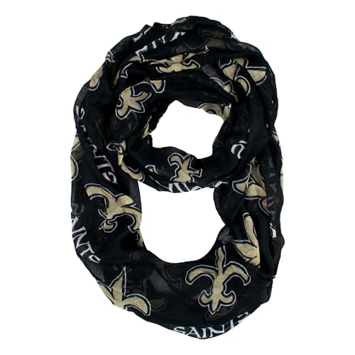 Littlearth NFL New Orleans Saints Sheer Infinity Scarf Team Color 70 x 25 - Image 1