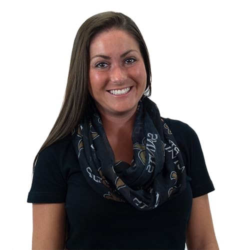 Littlearth NFL New Orleans Saints Sheer Infinity Scarf Team Color 70 x 25 - Image 3