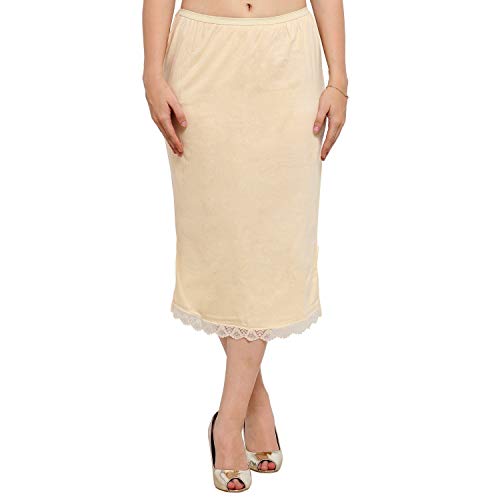 SEER Skirt Slip for Women Cotton Rich Regular Knee Length (Beige) (2XL) - Image 2