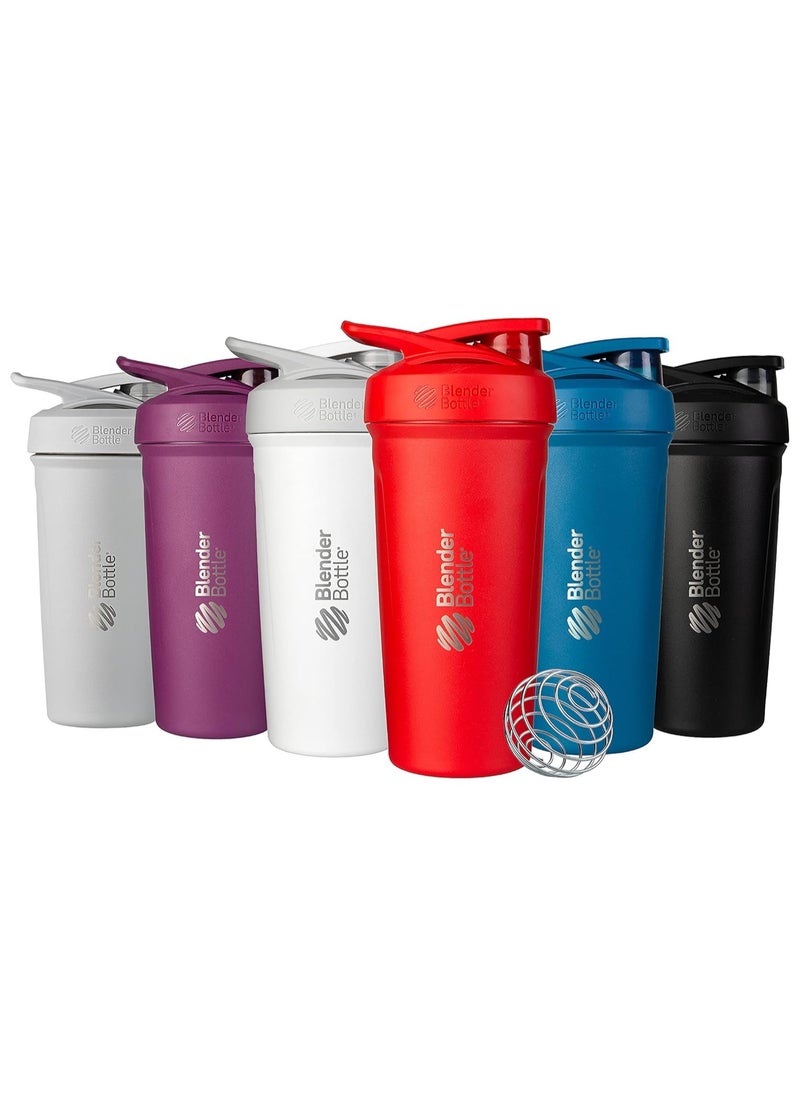 Laperva - Laperva Blender Bottle Strada Shaker Cup Insulated Stainless Steel Water Bottle with Wire Whisk, 24-Ounce, Black - Image 1
