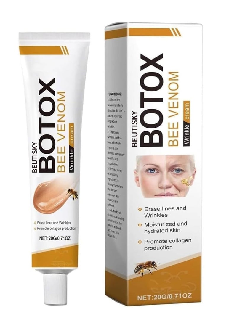 Bee Venom Wrinkle Cream, Anti-Ageing Face and Neck Moisturiser, Skin Firming Body Cream 20G - Image 1