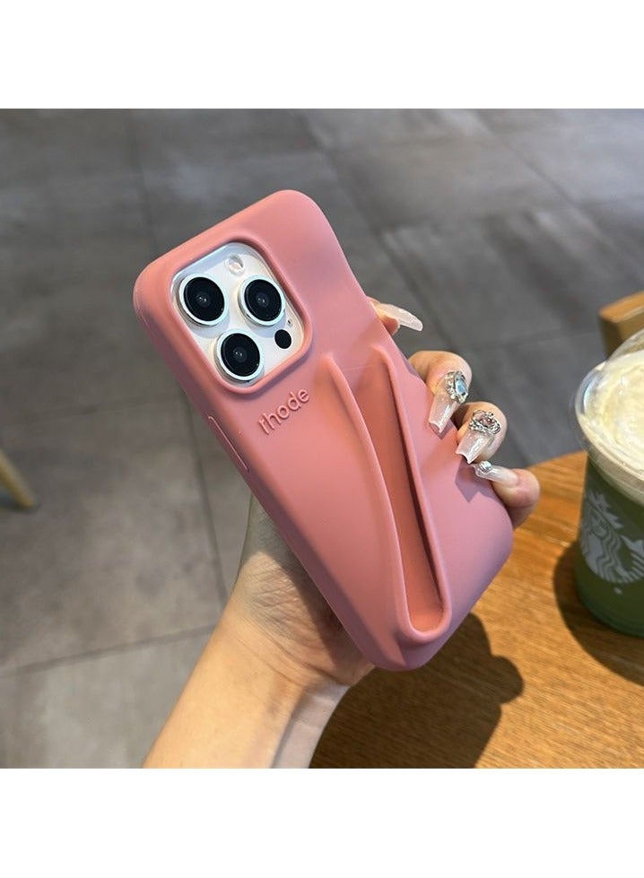 rhode 16 Pro Max Silicone Lip Holder for Cell Phone,(case only) Lip Gloss Adhesive Sleeve for Phone, Lip Holder Stick-on Phone Case, Back Stick On Holder for iPhone 16 pro Max Toast color - Image 2