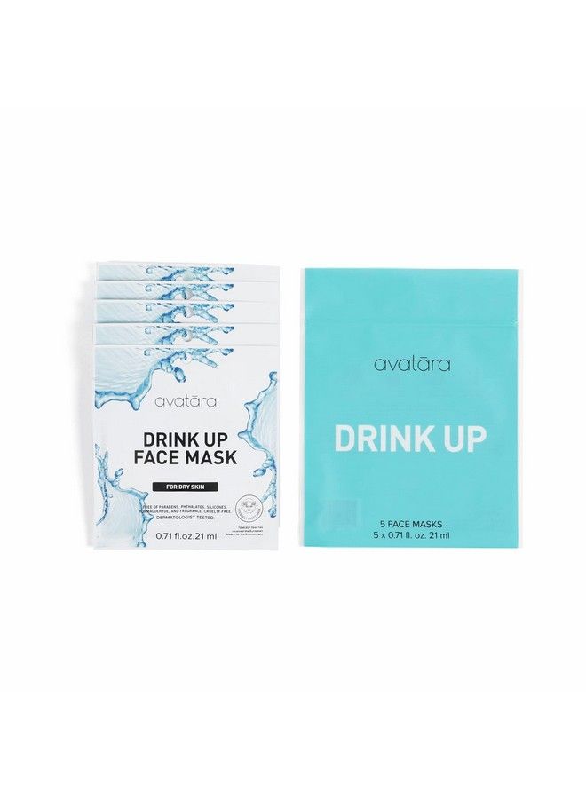 Avatara Drink Up Sheet Masks For Face For Dry Dull Skin Facial Skincare And Beauty Essential With Hydrating Aloe To Moisturize Skin And Restore Glow Suitable For Women And Men (5 Sheets Per Set) - Image 2