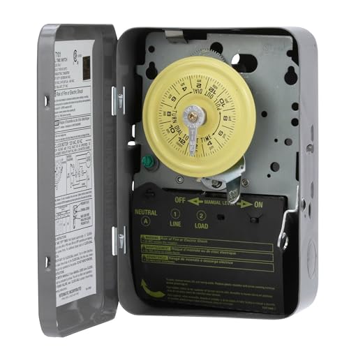 Intermatic T101 24-Hour Mechanical Timer Switch - 120V SPST, Indoor Metal Enclosure, Heavy Duty, Manual Override, 40 Amp - Ideal for Lights, Pumps, Fans, and HVAC Systems - Image 4