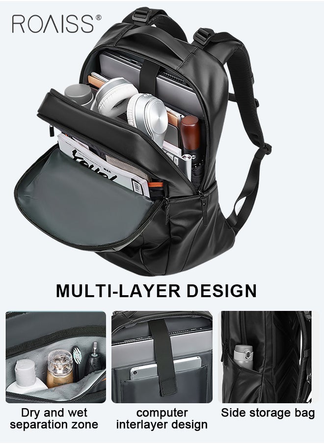 roaiss - Unisex Multifunctional Ergonomic Backpack with Comfortable Back Padding Large Capacity Multiple Compartments Scientific Partitioning Ideal for Short Trips Business Duffel Bags with Adjustable Straps - Image 1