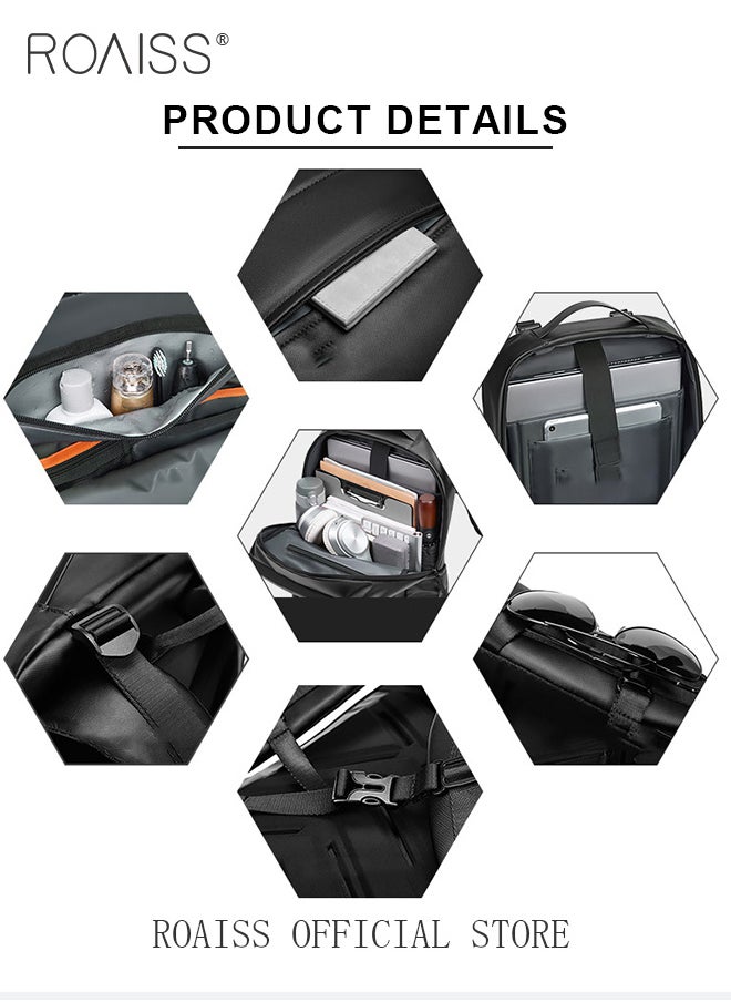 roaiss - Unisex Multifunctional Ergonomic Backpack with Comfortable Back Padding Large Capacity Multiple Compartments Scientific Partitioning Ideal for Short Trips Business Duffel Bags with Adjustable Straps - Image 1