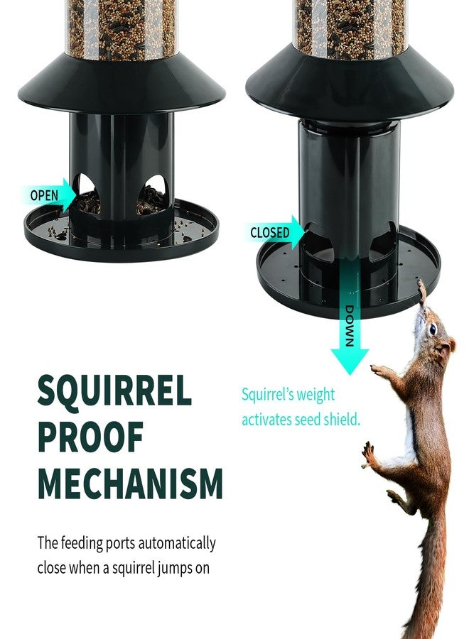Dreamdrawer Squirrel-Proof Bird Feeder w/Seed Catcher Tray for Outdoor Wild Bird, Dark Green. - Image 2