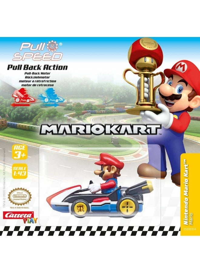 Carrera Pull N Speed Nintendo Mario Kart Mario Pull-Back Action Motor Car (1:43, Green/Blue) - Image 1
