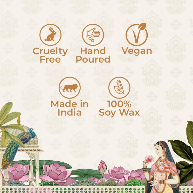 AYRA Premium Scented Candle Glass Jar 200g 100 Soy Wax and Natural Fragrance Aromatherapy Regalia Series Golden Champa - Image 3