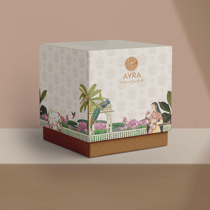 AYRA Premium Scented Candle Glass Jar 200g 100 Soy Wax and Natural Fragrance Aromatherapy Regalia Series Golden Champa - Image 2
