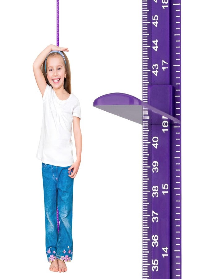 EASYXQ Growth Chart for Wall, Children Height Measurement,3D Removable Growth Height Chart,Splicing Height Ruler for Kids Baby Nursery 79 inch (Purple) - Image 1