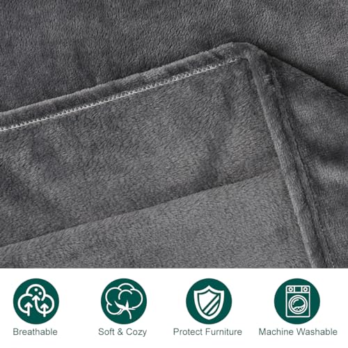 Onarway Dog Blanket Washable for Puppy: 4 Packs Dog Blankets 40”x28” - Fluffy Soft Small Throw for Cat Puppy Kitten Dogs - Fleece Pet Blankets for Bed Sofa Car and Indoor - Grey and Khaki - Image 4